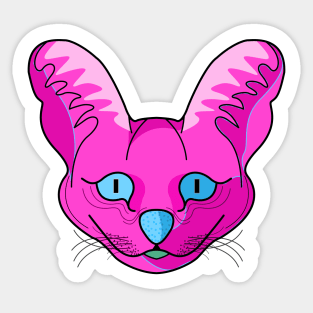 serval cat face cartoon Sticker